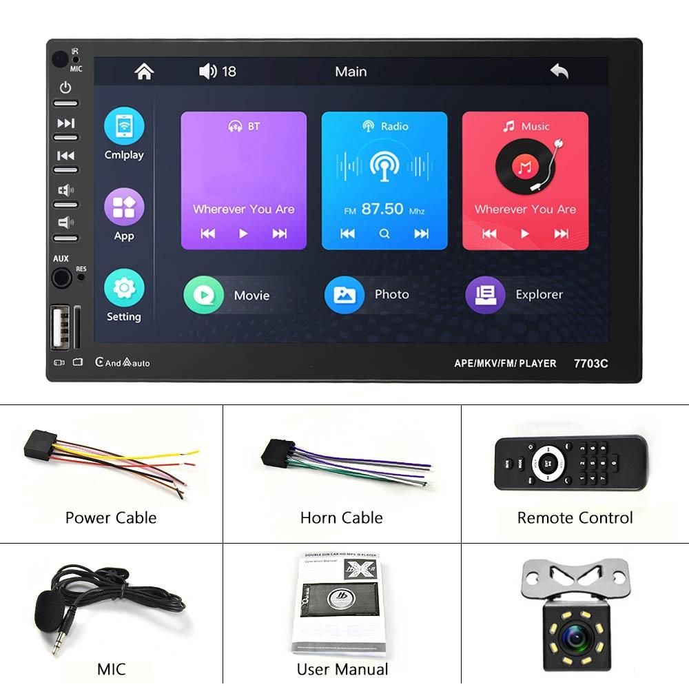 7 Inch Car Mp5 Player With Bluetooth & 8 Light Camera - Universal Fit 3