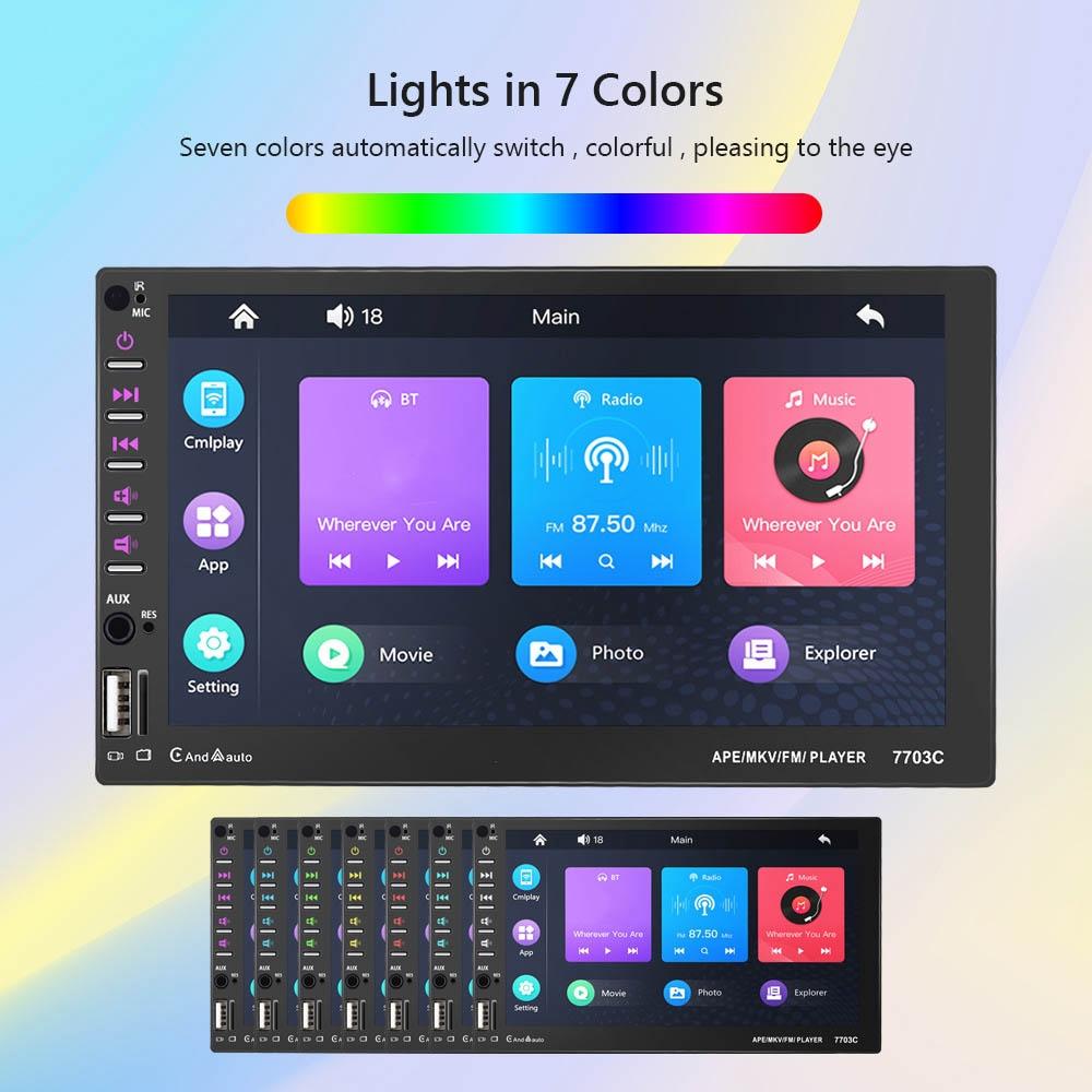 7 Inch Car Mp5 Player With Bluetooth & 8 Light Camera - Universal Fit 7