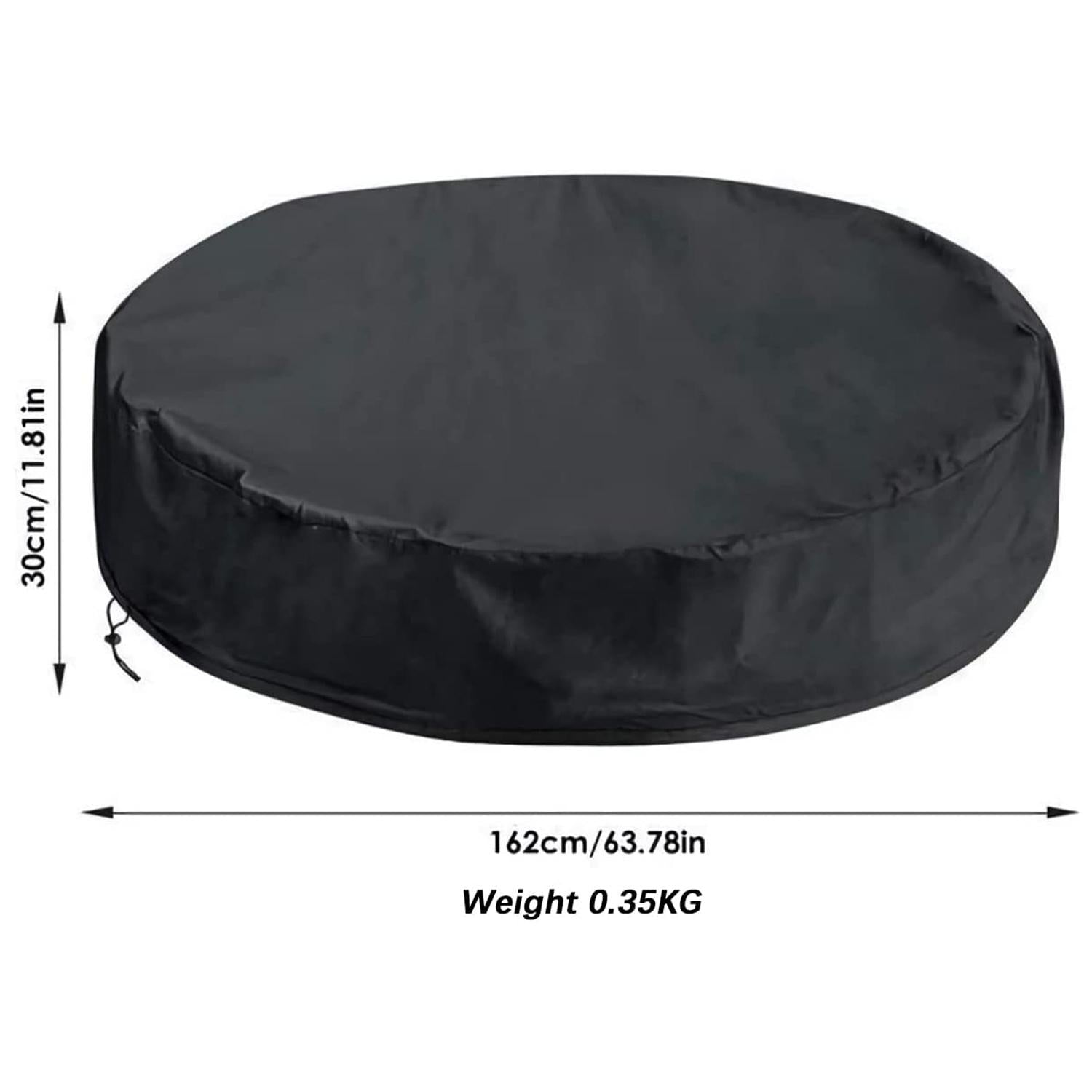 Round Foldable Pool Cover - Dustproof & Sunscreen - 162x30cm - Black / Silver 4