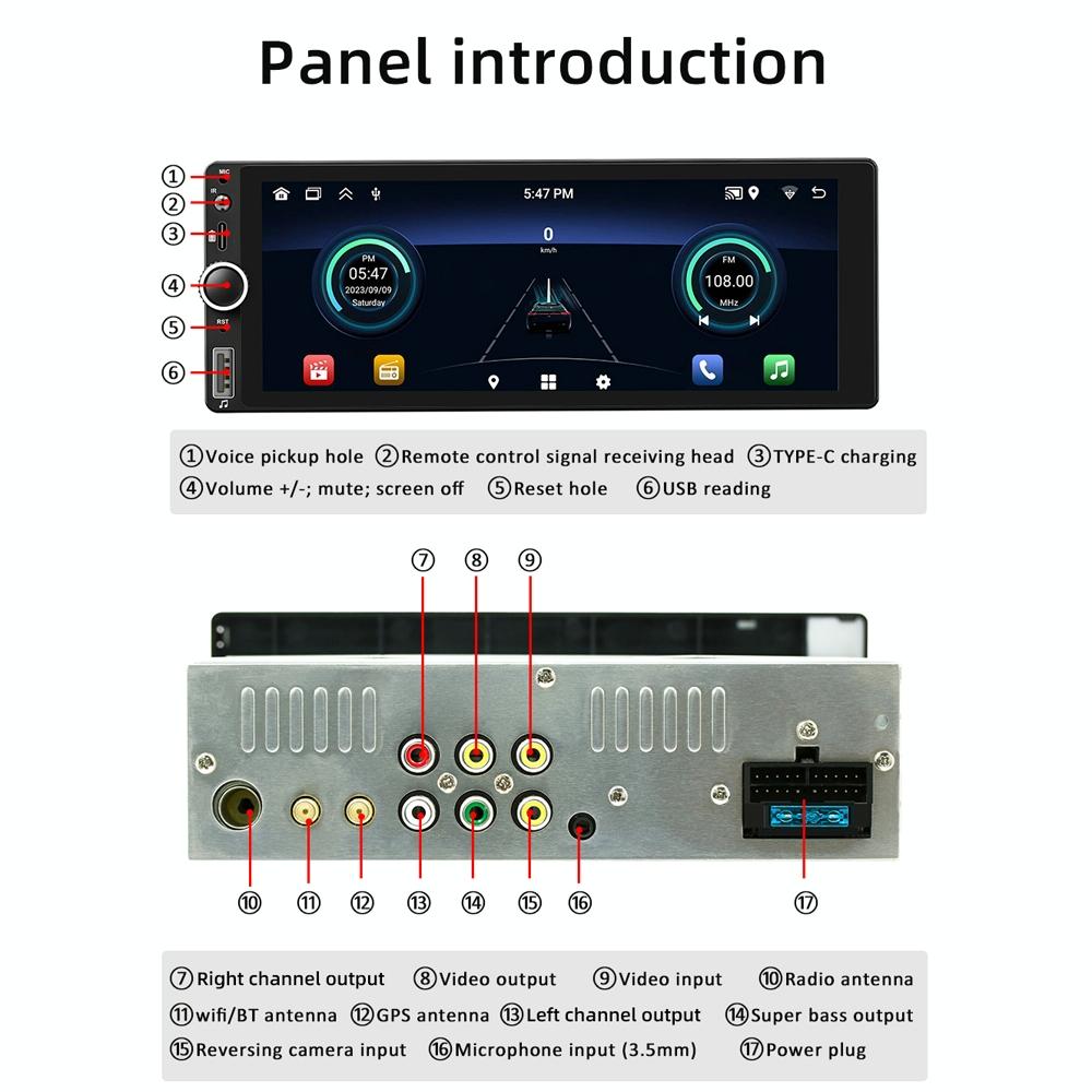 Universal Bluetooth Car Radio With Android Navigation - 1 + 32G Memory - 2 + 64G 10