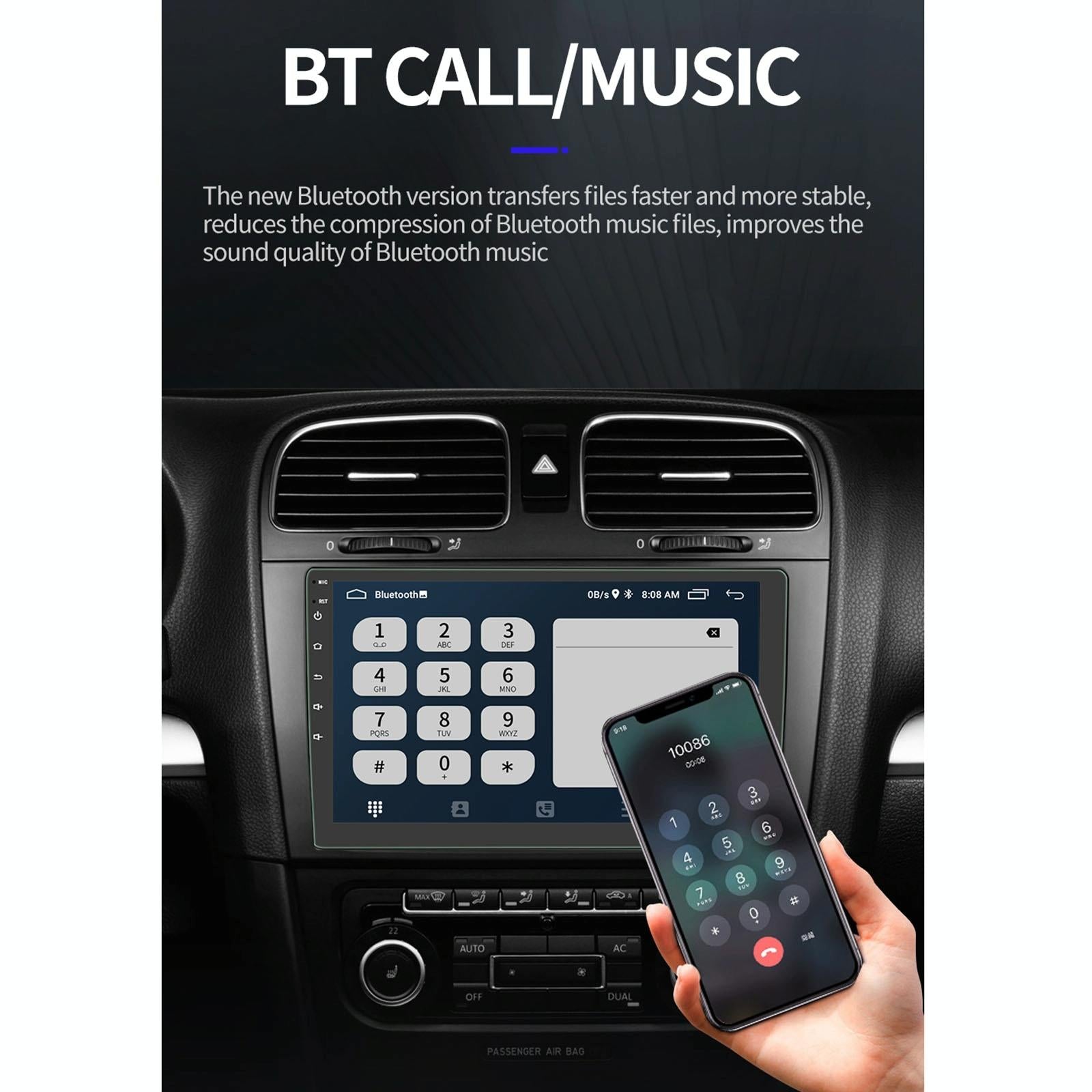 10.1 Inch Car Android Player Gps Navigation Bluetooth Touch Radio Mirror Link Fm Wifi Steering Wheel Control Standard Version + Carplay 6