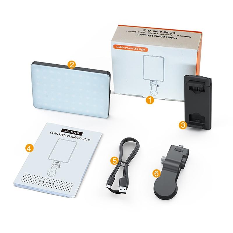 Portable 5w Fill Light for Mobile Live Broadcast - V11se Cool & Warm 3