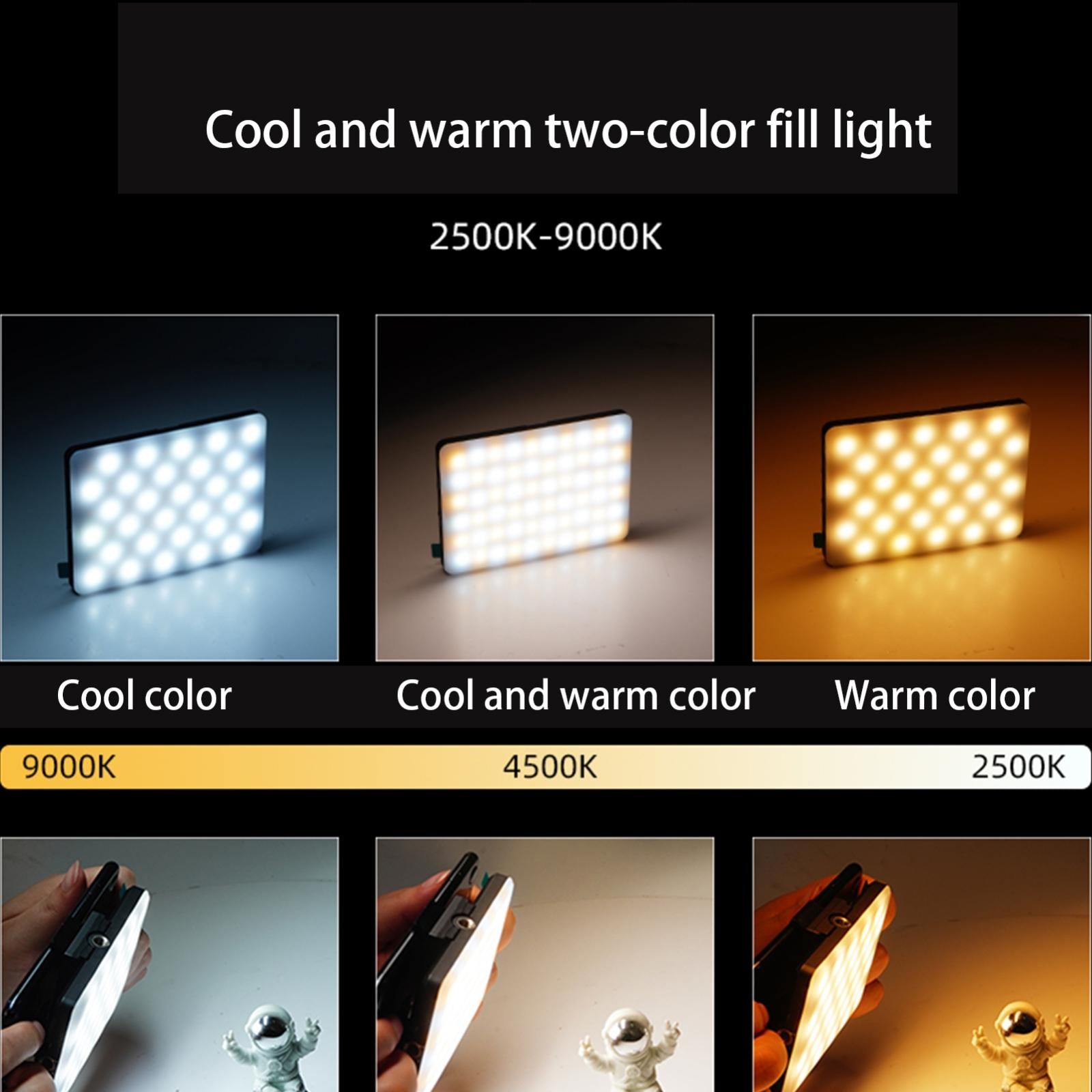 Portable 5w Fill Light for Mobile Live Broadcast - V11se Cool & Warm 7
