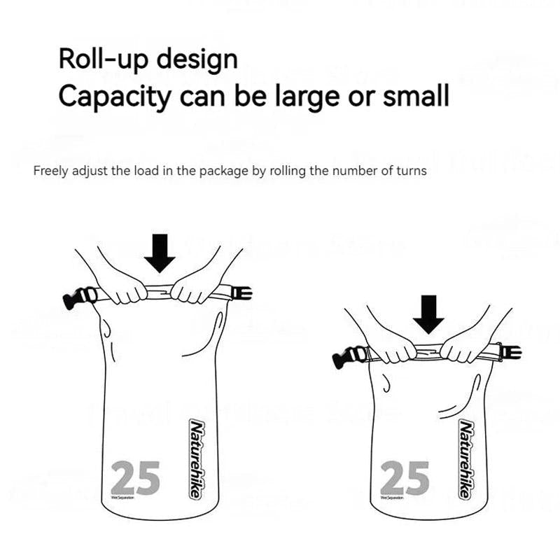 Waterproof Rafting Bag Dry Wet Separate Shoulder Pack For Outdoor Swimming 10L Green - 25L White 10