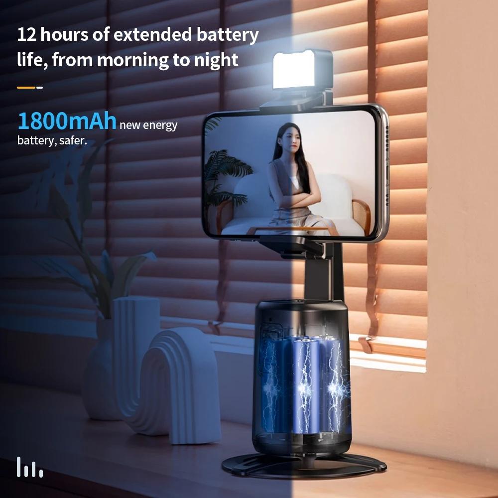 Auto Tracking Gimbal Stabilizer with Fill Light and Selfie Stick - 360 Degree Rotation - A200 Set 3 3