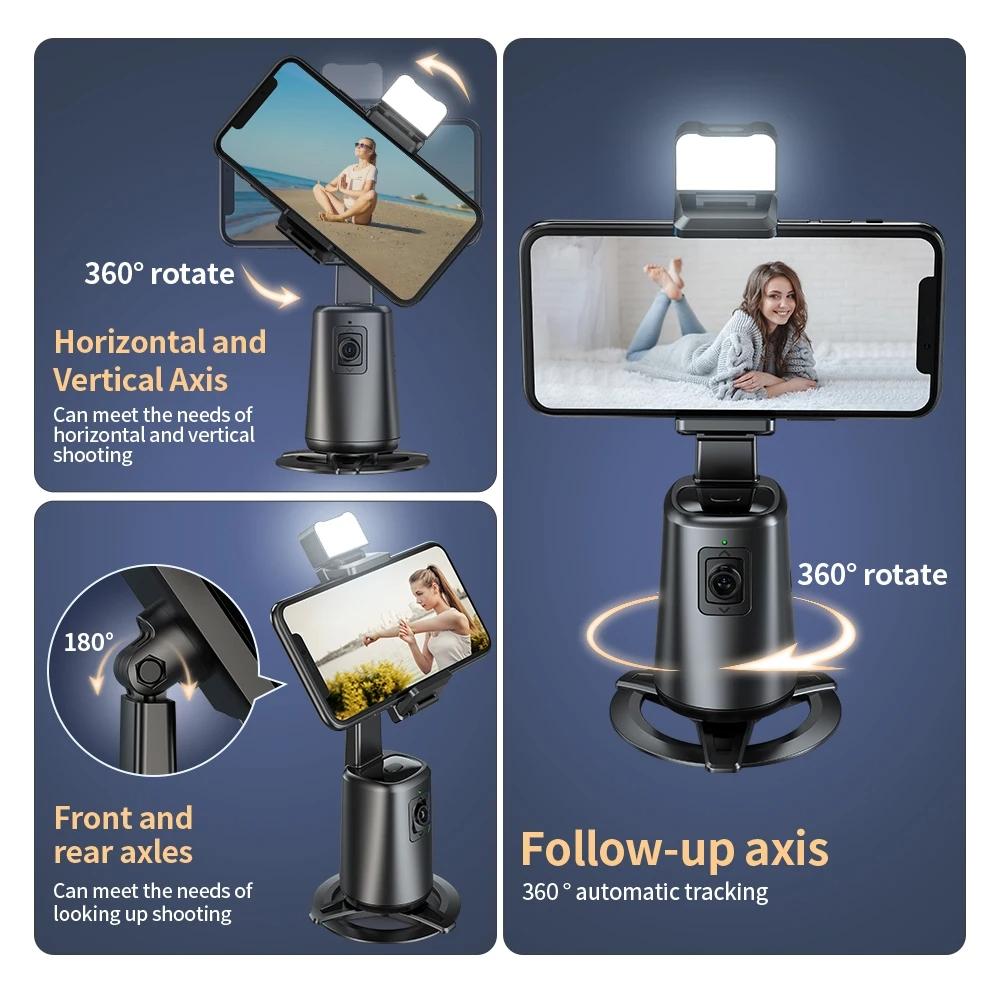 Auto Tracking Gimbal Stabilizer with Fill Light and Selfie Stick - 360 Degree Rotation - A200 Set 3 11