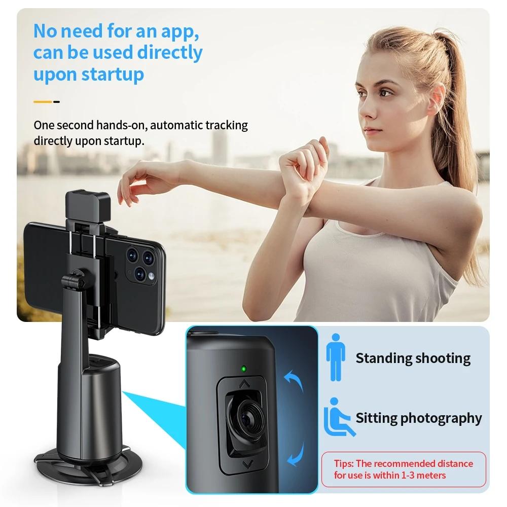 Auto Tracking Gimbal Stabilizer with Fill Light and Selfie Stick - 360 Degree Rotation - A200 Set 3 12