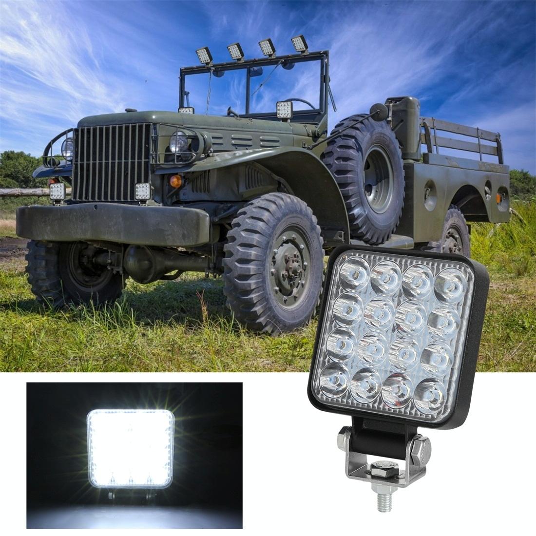 11.2W 10 - 30V Dc 6000K 3 Inch 16 Leds Square Offroad Truck Car Driving Light Work Light Spotlight Fog Light 3