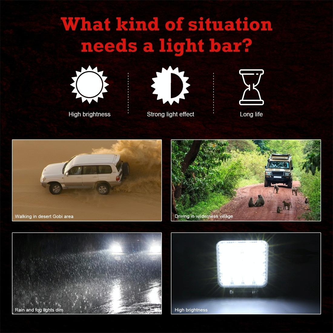 11.2W 10 - 30V Dc 6000K 3 Inch 16 Leds Square Offroad Truck Car Driving Light Work Light Spotlight Fog Light 5