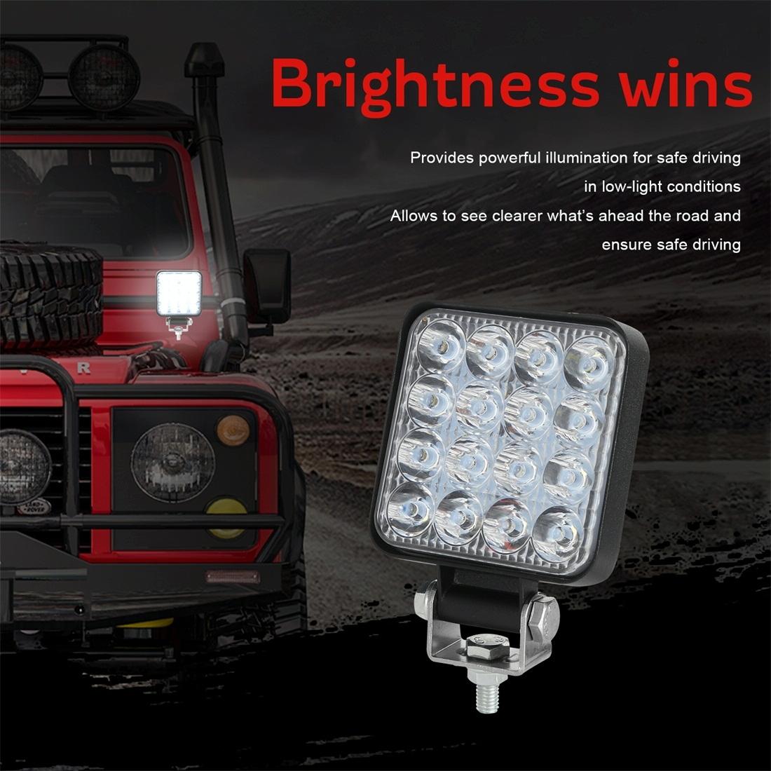 11.2W 10 - 30V Dc 6000K 3 Inch 16 Leds Square Offroad Truck Car Driving Light Work Light Spotlight Fog Light 9