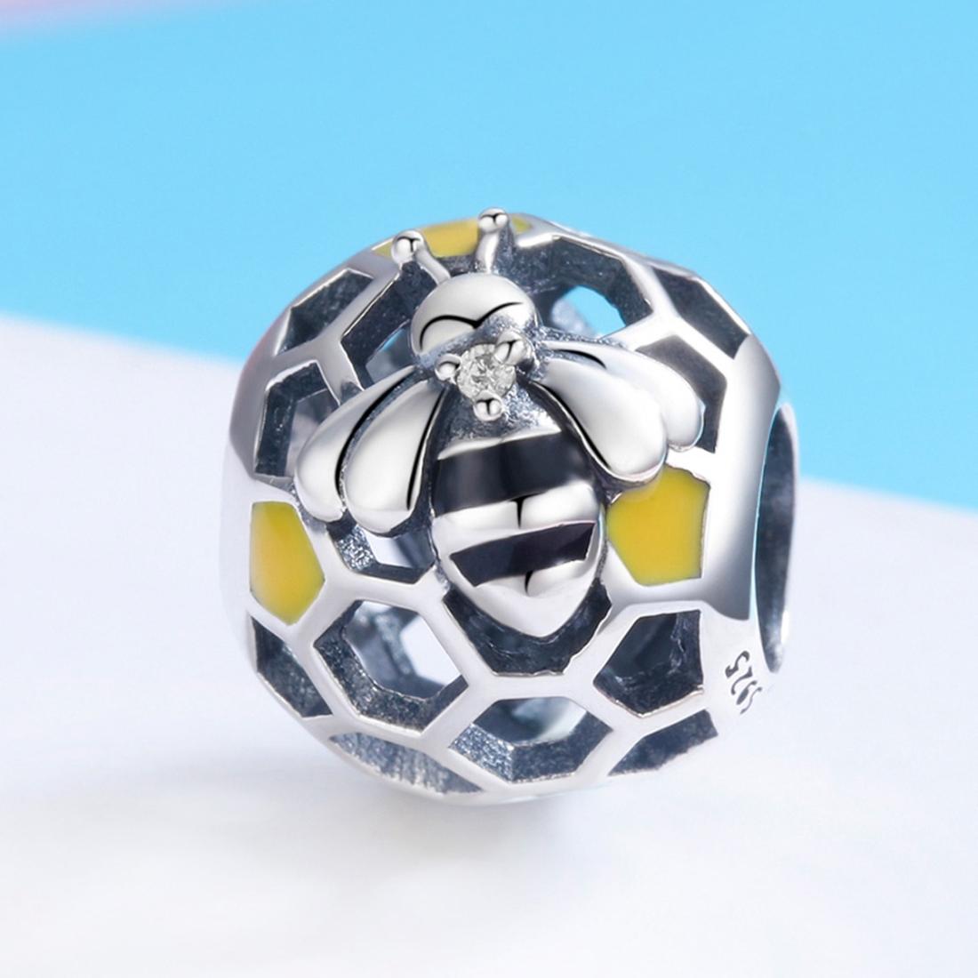925 Sterling Silver Honeycomb Bead Bracelet For Women 3