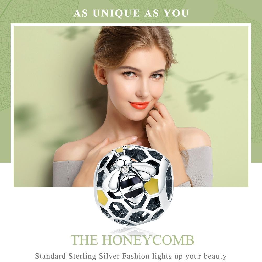 925 Sterling Silver Honeycomb Bead Bracelet For Women 4