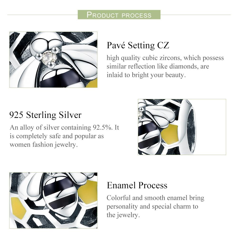 925 Sterling Silver Honeycomb Bead Bracelet For Women 5