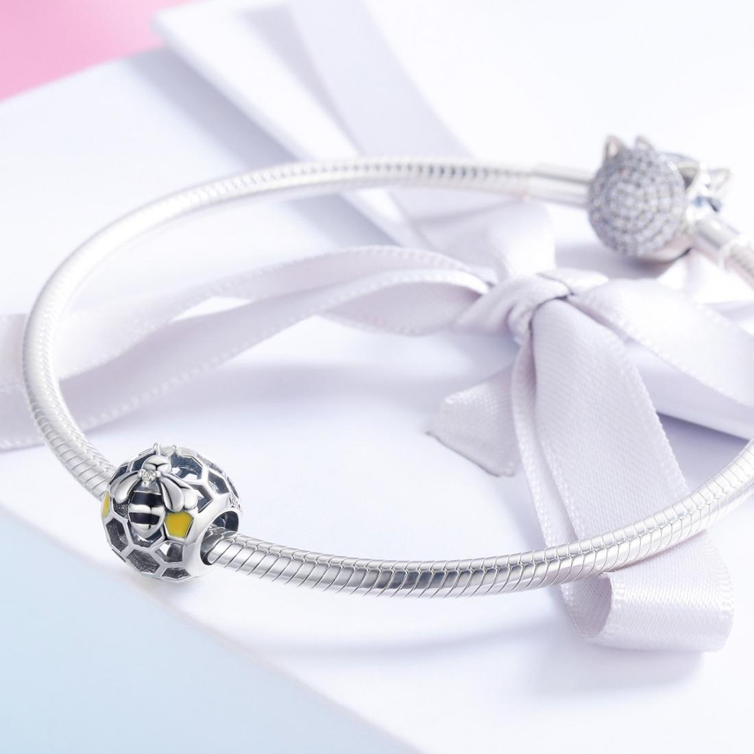 925 Sterling Silver Honeycomb Bead Bracelet For Women 7