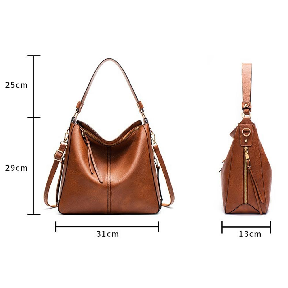 Adjustable Leather Tote Bag with Multi-compartments - Large Capacity 4