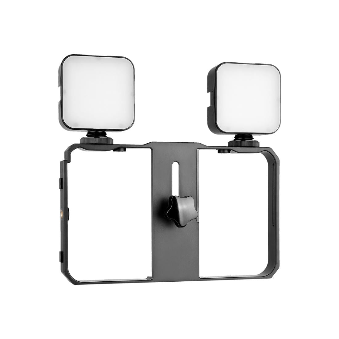 Vlogging Live Broadcast Smartphone Video Rig With Led Selfie Light And Stabilizer Handle 5