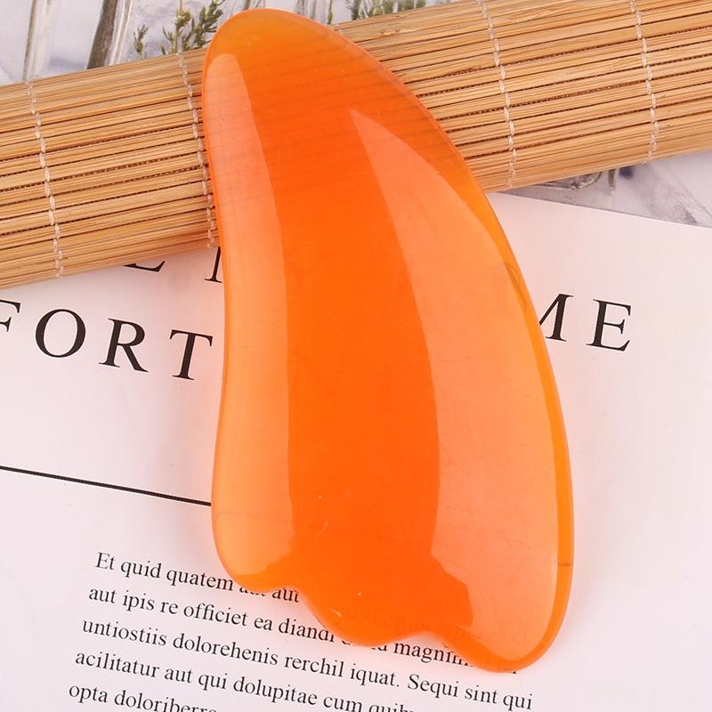 Facial Tendon Stick For Massage And Acupuncture Resin Scraping Sheet In Yellow Triangle 3