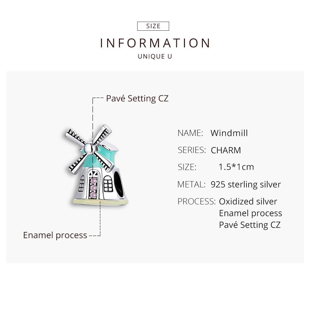 925 Sterling Silver Windmill Beads For Diy Bracelets & Necklaces 5