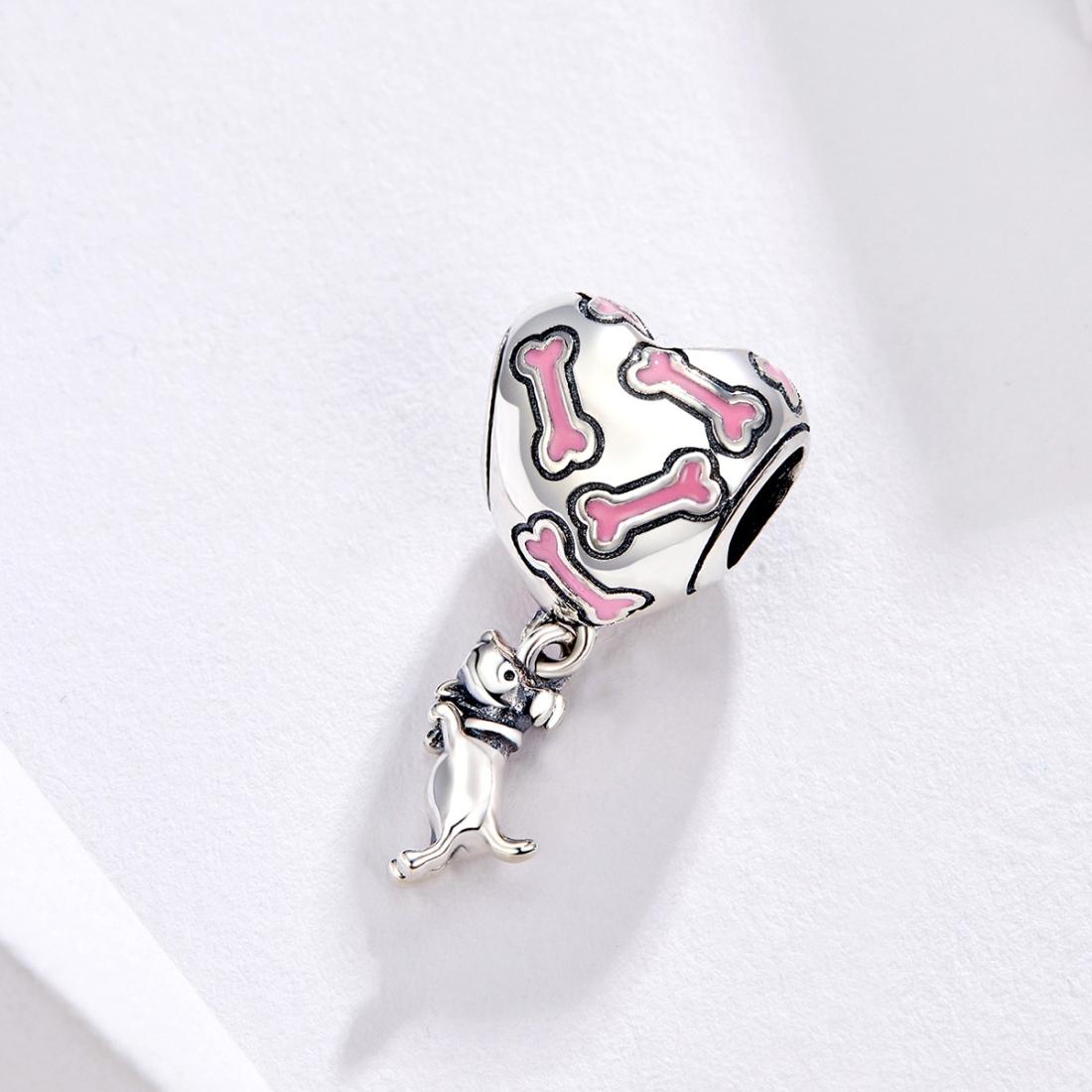 925 Sterling Silver Heart Dog Bone Beads For Diy Bracelets 3