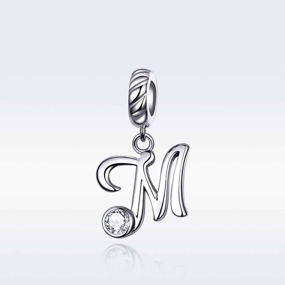 925 Sterling Silver Personalized Letter Pendant For Diy Bracelets And Necklaces Style - M 3
