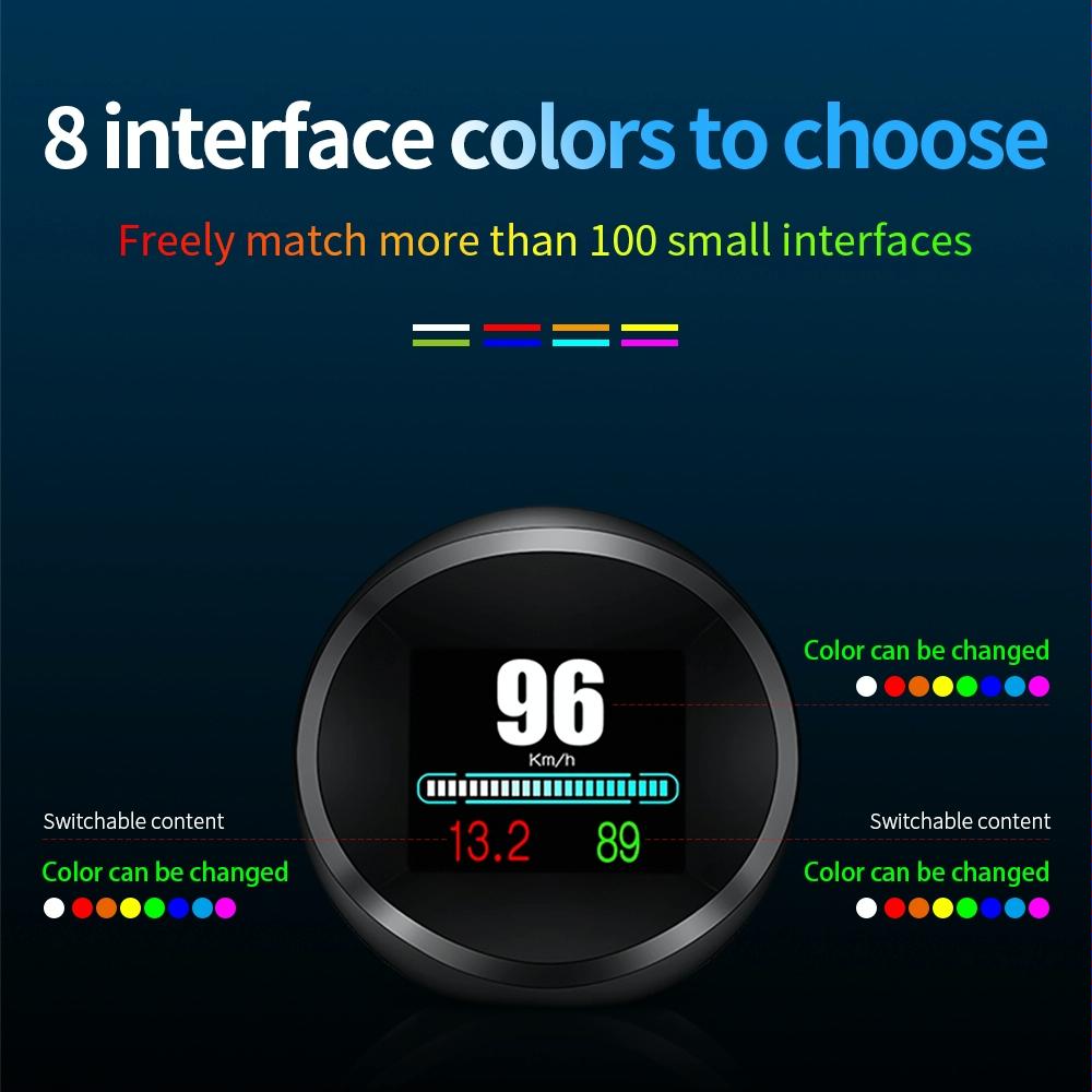 Car Hud Head Up Display Obd2 + Gps Mode Water Temp Speed Voltage Fuel Speed Alarm 7