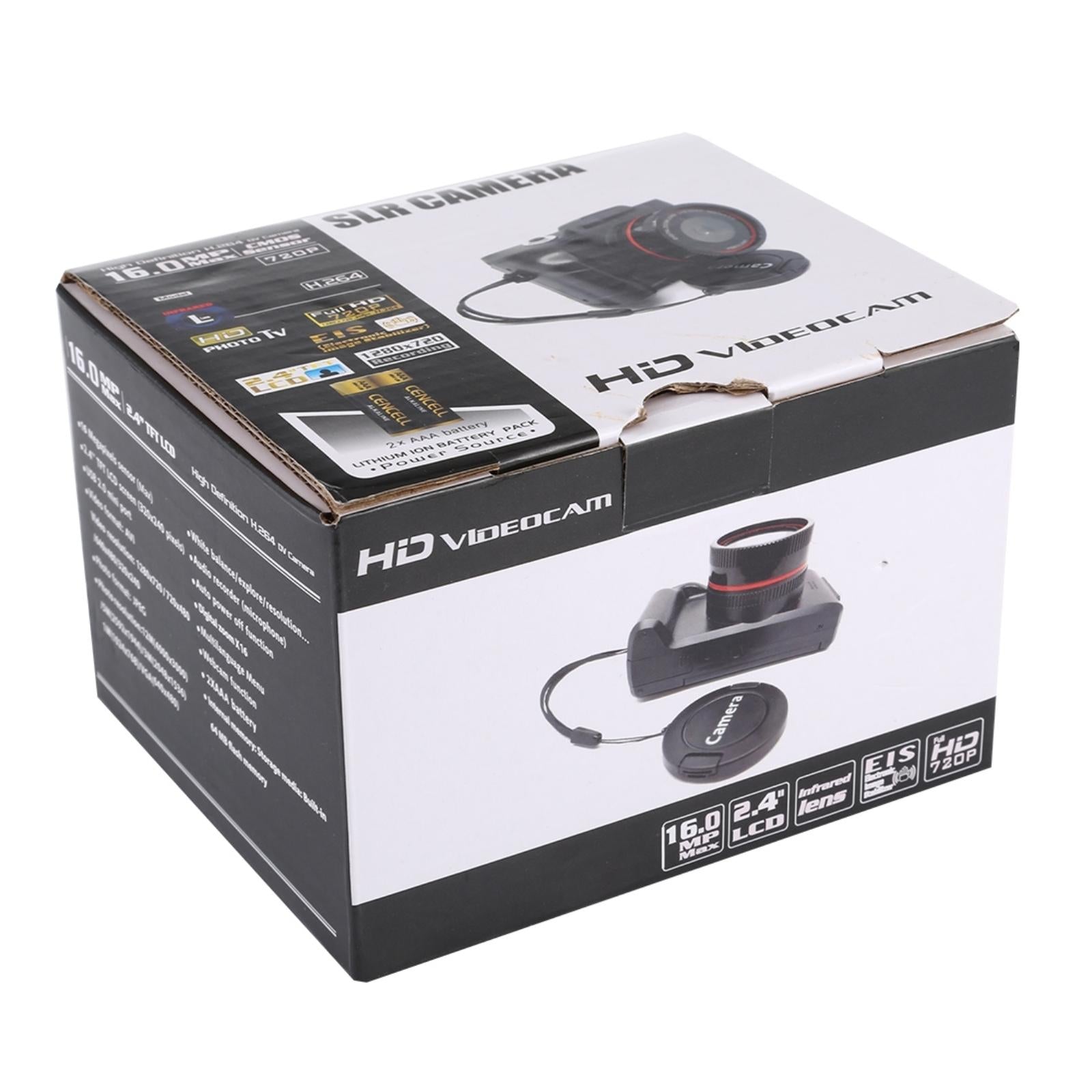 Hd 720p Recording Flip Screen Digital Camera with Interchangeable Lens and Infrared Lens - Black 7
