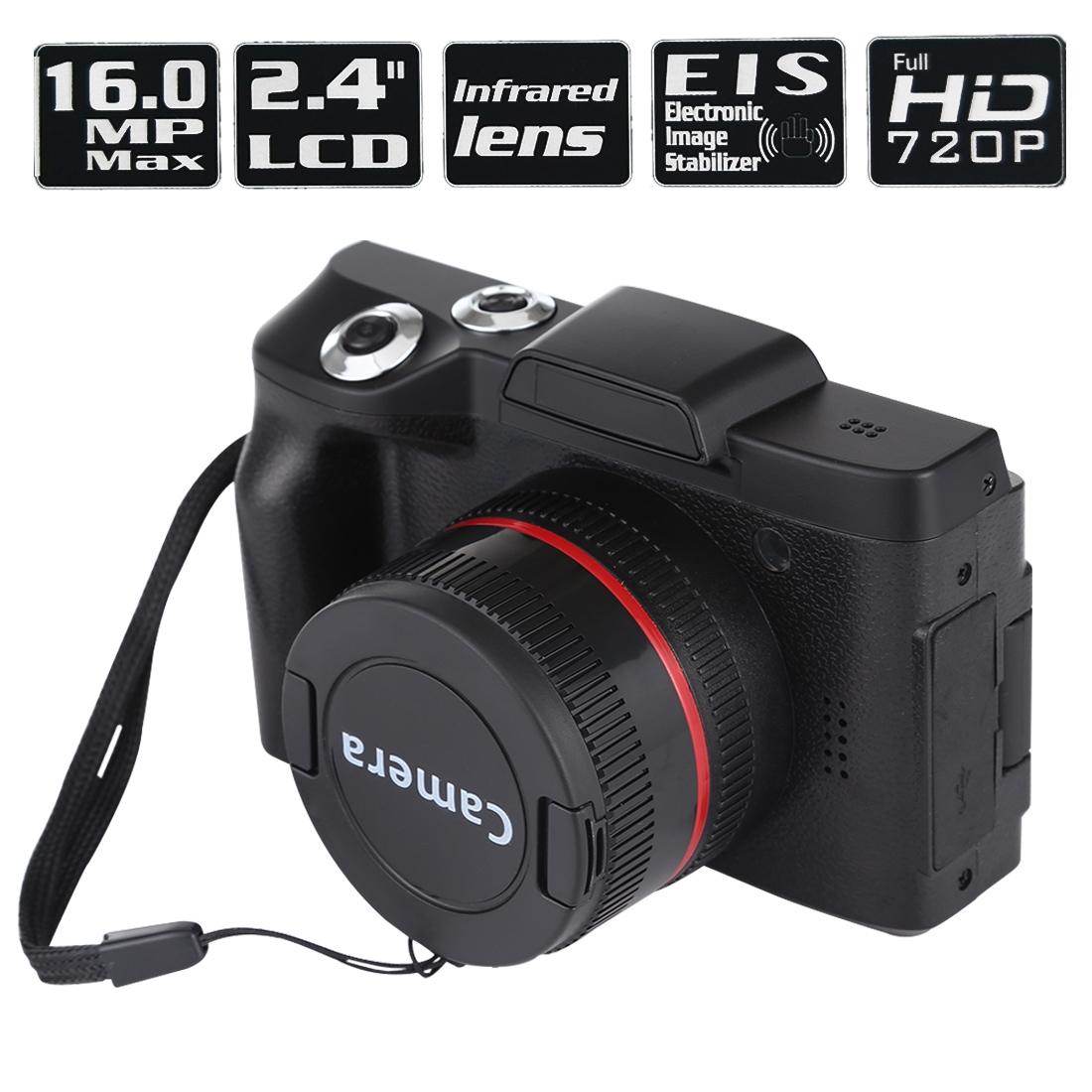 Hd 720p Recording Flip Screen Digital Camera with Interchangeable Lens and Infrared Lens - Black 12
