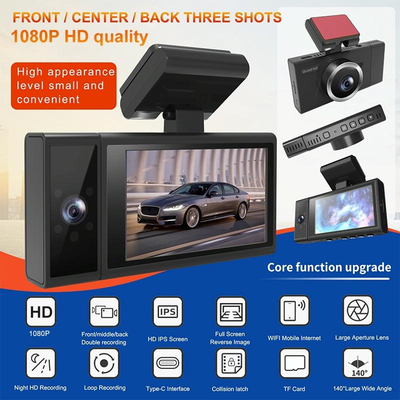 1080p Hd Triple Recording Car Recorder with Wifi & Mobile App 3