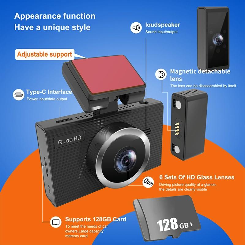 1080p Hd Triple Recording Car Recorder with Wifi & Mobile App 4