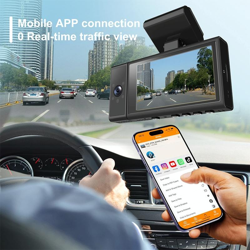 1080p Hd Triple Recording Car Recorder with Wifi & Mobile App 5