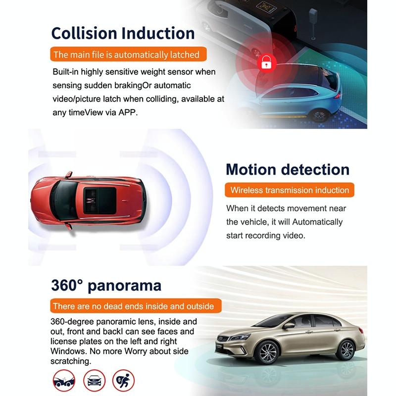 1080p Hd Triple Recording Car Recorder with Wifi & Mobile App 6