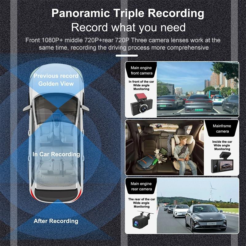 1080p Hd Triple Recording Car Recorder with Wifi & Mobile App 7