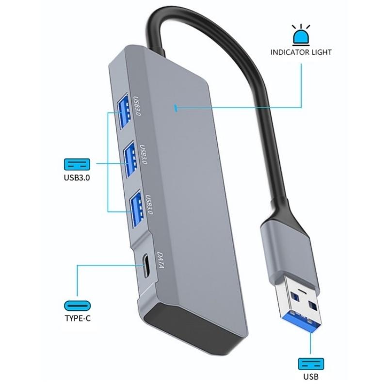 Aluminum Usb 3.0 + Type-C Hub Adapter 3