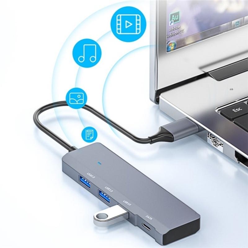 Aluminum Usb 3.0 + Type-C Hub Adapter 5