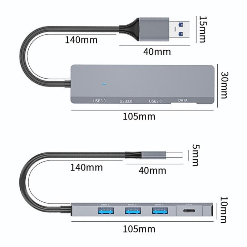 Aluminum Usb 3.0 + Type-C Hub Adapter 7