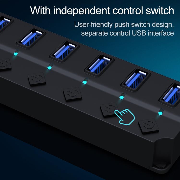 7-Port Usb 3.0 Hub With Switch For Pc / Laptop 8