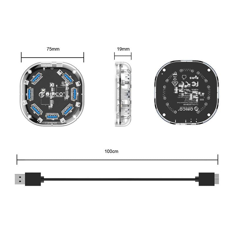 7-Port Transparent Usb3.0 Hub 6