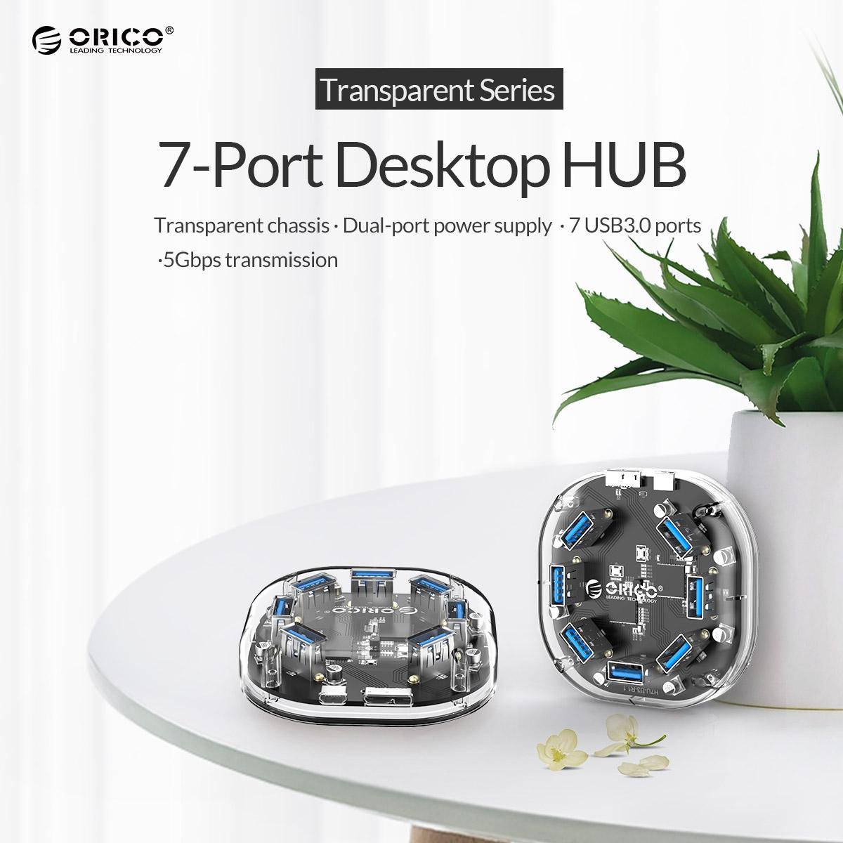 7-Port Transparent Usb3.0 Hub 7