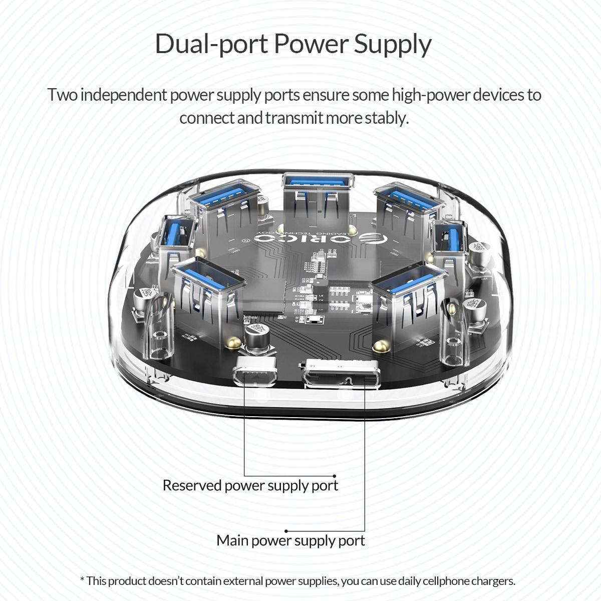 7-Port Transparent Usb3.0 Hub 12