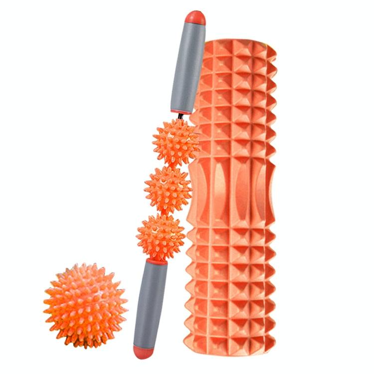 3-In-1 Eva Foam Roller Set 33Cm Length Orange Crescent 3