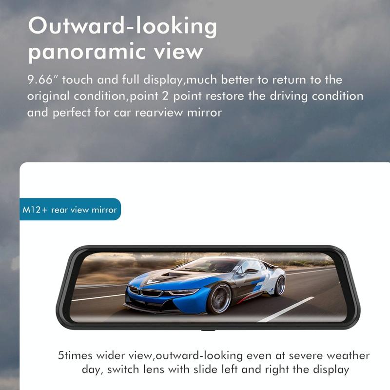 Large 9.66 Dual-record Driving Recorder with 2k Touch Screen and Parking Video Reversing Image 4