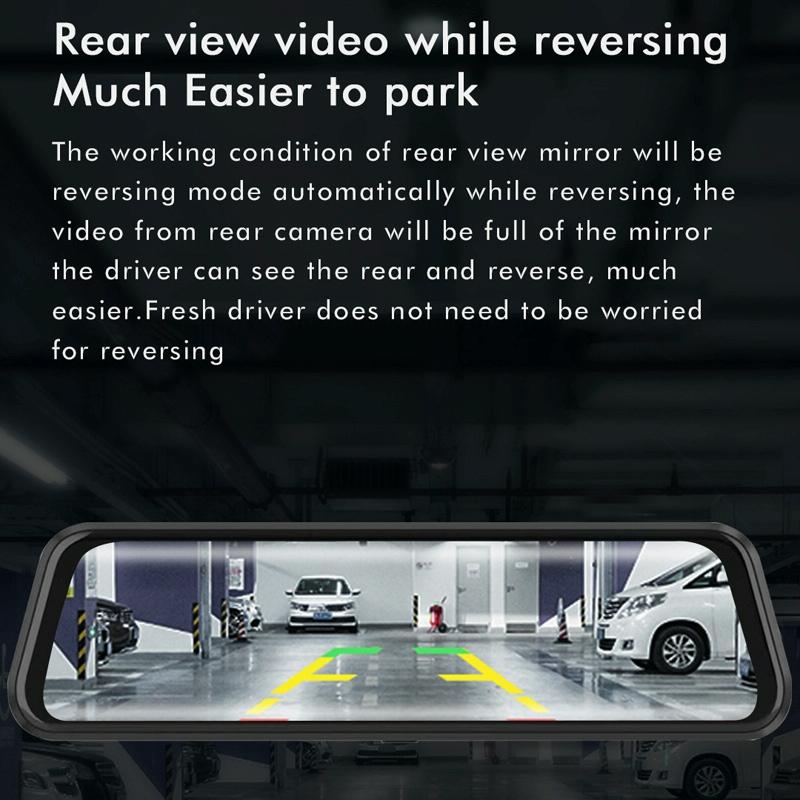 Large 9.66 Dual-record Driving Recorder with 2k Touch Screen and Parking Video Reversing Image 8