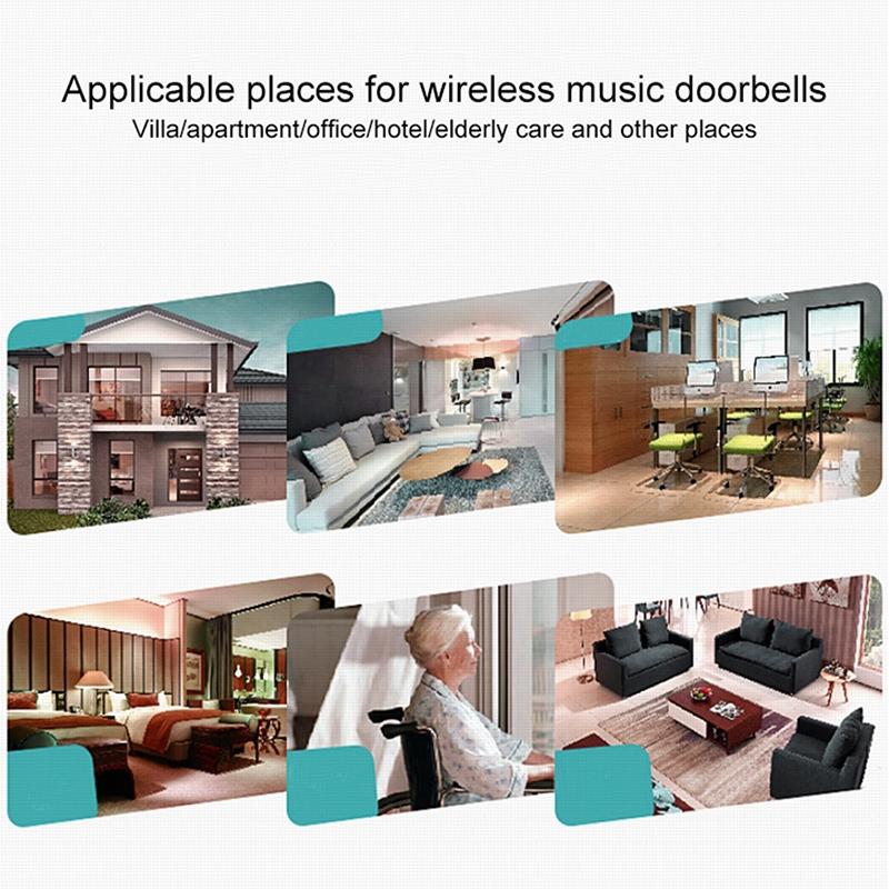 2 Remote Control Wireless Doorbell - White 6