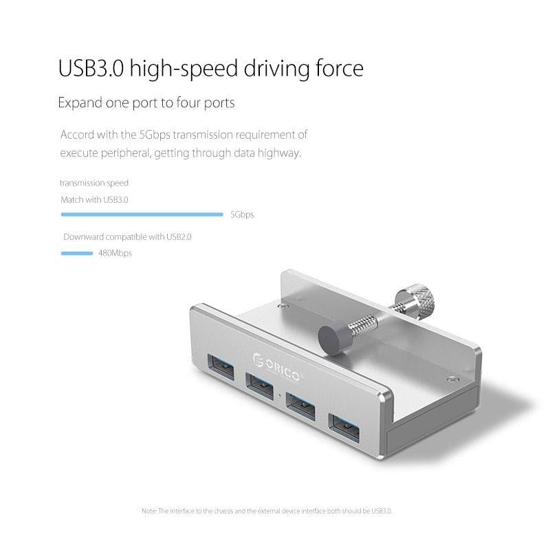 Aluminum 4-Port Usb 3.0 Clip Hub With 1M Cable - Pc1123 8