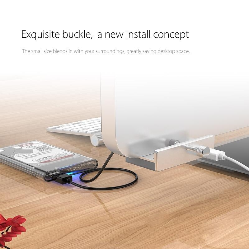 Aluminum 4-Port Usb 3.0 Clip Hub With 1M Cable - Pc1123 10