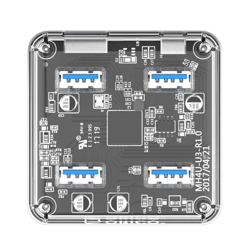 Transparent Usb 3.0 Desktop Hub + 30Cm Micro Usb Cable 8