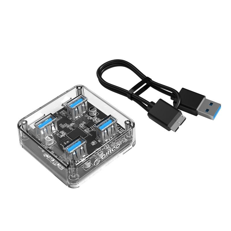 Transparent Usb 3.0 Desktop Hub + 30Cm Micro Usb Cable 10
