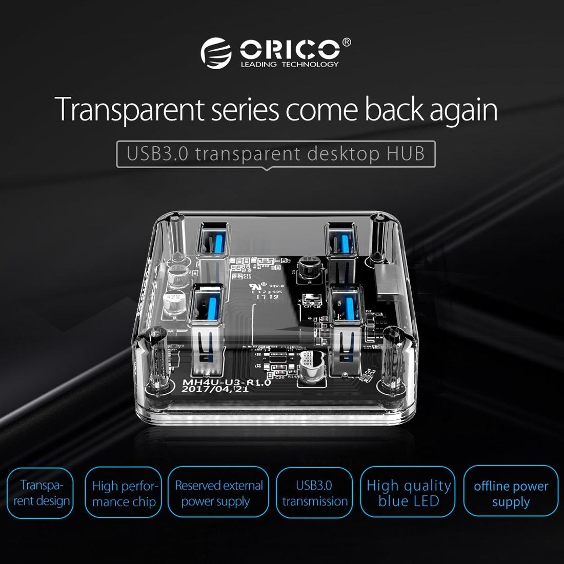 Transparent Usb 3.0 Desktop Hub + 30Cm Micro Usb Cable 11