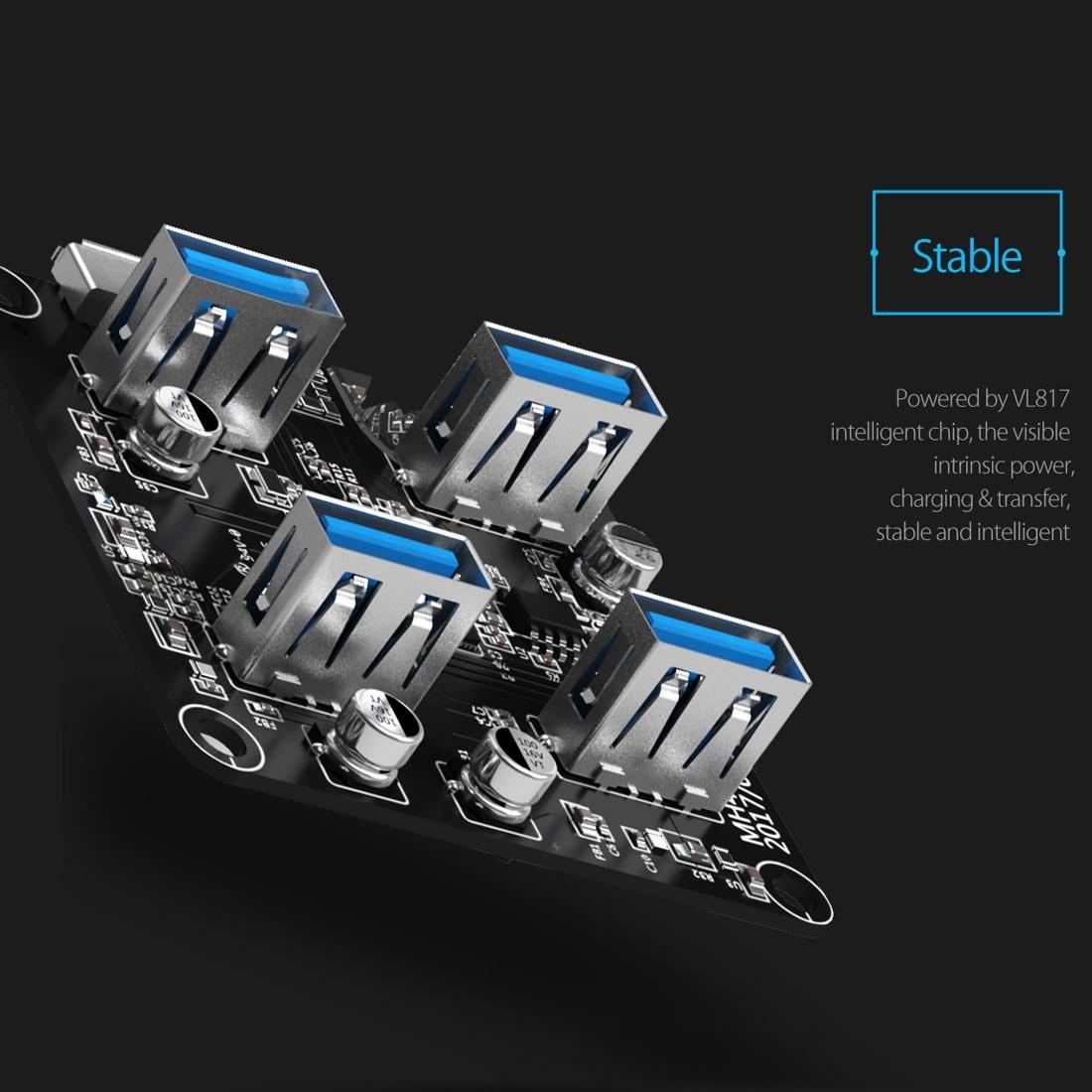 Transparent Usb 3.0 Desktop Hub + 30Cm Micro Usb Cable 14