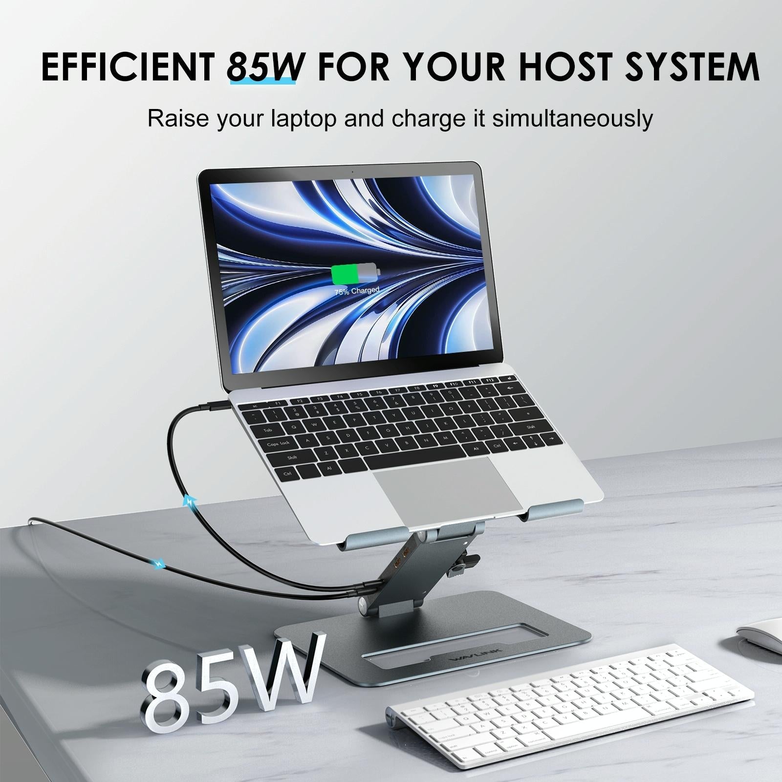 Adjustable Aluminum Laptop Stand with Type-c Docking Station 3